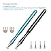 Evolva Future Technology Newly Released Elegant Dual Side Stylus Pen with Extra Long Expectancy Infinite Renewable Spring Disc Tip and Micro-knit Hybrid Fiber Tip (2 pack - Black + Blue)