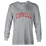 Cornell University Long Sleeve T-Shirt by Ivysport – Classic Logo, 100% Cotton, Heather Grey, Long Sleeve T-Shirt