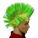 Dazzling Toys Wiggling Punk Blinking LED, Green and Colored Wig. One per Pack.