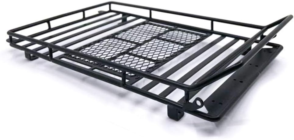 Roof Rack Tray Carrier, Simulation Car Roof Rack Luggage Rack with Axial LED Spotlight for Wrangler Axial LED Spotlight Metal(B)