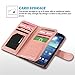 ULAK Galaxy S4 Case, S4 Case - Multi Card Slots Series PU Leather Magnetic Wallet Case Cover for Samsung Galaxy S4 IV i9500 (Coral Pink)
