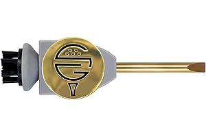 Skinny Golf Pocket Caddie | The Ultimate 4-in-1 Golf Tool | with Scrub Brush, Brass Tip Groove Cleaner, Divot Repair & Ball Marker | Fits Easily in Your Pocket | Holds Any Ball Marker