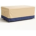Tangkula Patio Table Set Cover, Outdoor Furniture Cover w/ Padded Handle & Click-Close Straps, Patio Furniture Cover with Air Vent, Heavy Duty PU Table & Chair Cover, 90”W x 50”D x 32”H