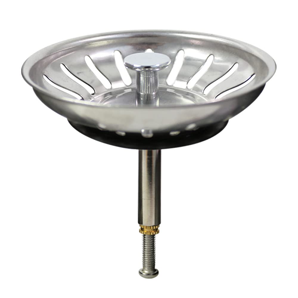 Talea Stainless Steel Kitchen Sink Drain Strainer Adjustable, Waste Plug For Kitchen Sink, Uk Sink Hole Diameter 80mm