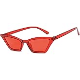 Small Cat Eye Sunglasses for Men and Women Skinny Retro Frame Y2K Shades Trendy Fun Fashion Glasses
