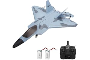 PARK10 TOYS 2024 New F22 2.4G 4CH 3D6G RC Airplane WLtoys A180 Upgrade Version LED Light with Gyroscope Out Door Toys, Camouflage