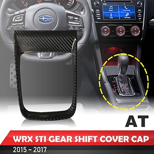 GOGOCARBON Fit for Subaru WRX and WRX STI 2015-2017 Real Dry Carbon Gear Shift Trim Cover Cap (at)