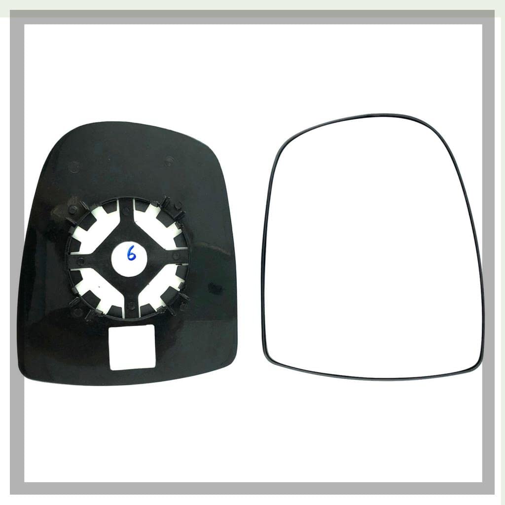 Vauxhall Vivaro 2001,2002,2003,2004,2005,2006,2007,2008,2009,2010,2011,2012,2013,2014 Non Heated, Silver Door/Wing Mirror Glass Including Base Plate RH(Driver Side)