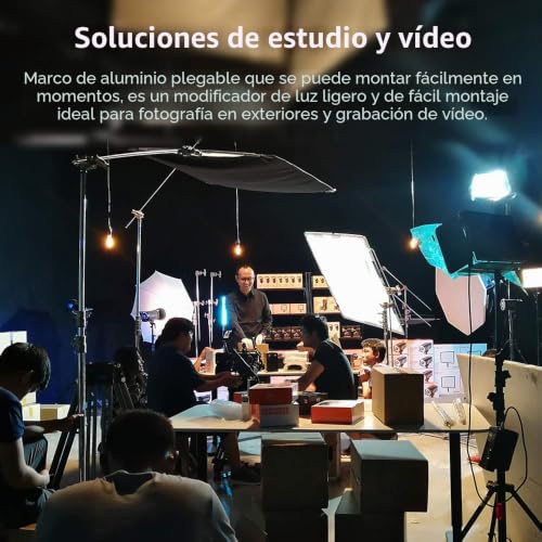 AMBITFUL 60 x 90 cm, Sun Scrim Large 5 in 1 Black Silver Gold White Diffuser Reflector Aluminium Alloy Frame for Photography