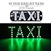 AutoEC Taxi LED Sign Decor, 2 Color Changeable Taxi Flashing Hook on Car Window with DC12V Car Charger Inverter