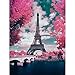 5D DIY Diamond Painting Kits for Adults, Full Drill Diamond Embroidery Dotz Kit Home Wall Decor 19.6x13.7 inch (Eiffel Tower)