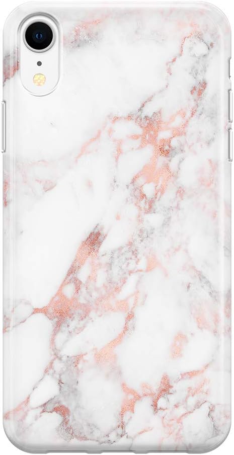 Amazon Com Ucolor Case For Girls Compatible With Iphone Xr Rose Natural Marble Matte Slim Soft Flexible Tpu Silicone Shockproof Cover Compatible With Iphone Xr 6 1