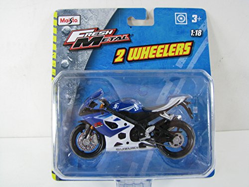 Suzuki GSX-R1000 Motorcycle Model 1:18 Scale (Blue/White) by Maisto
