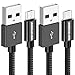 UNBREAKcable Micro USB Cable [2-Pack 1m 3.3 ft] Ultra Durable Nylon Braided Cable - Fast Sync&Charging Cord Compatible with Samsung, Kindle, HTC, Nexus, LG, Xbox, PS4, Smartphones & More - Black primary