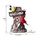 Hannah's cottage Bird Welcome Sign Garden Statue with Solar Light,Polyresin Garden Figurine for Outdoor Decoration(Outdoor Paradise)