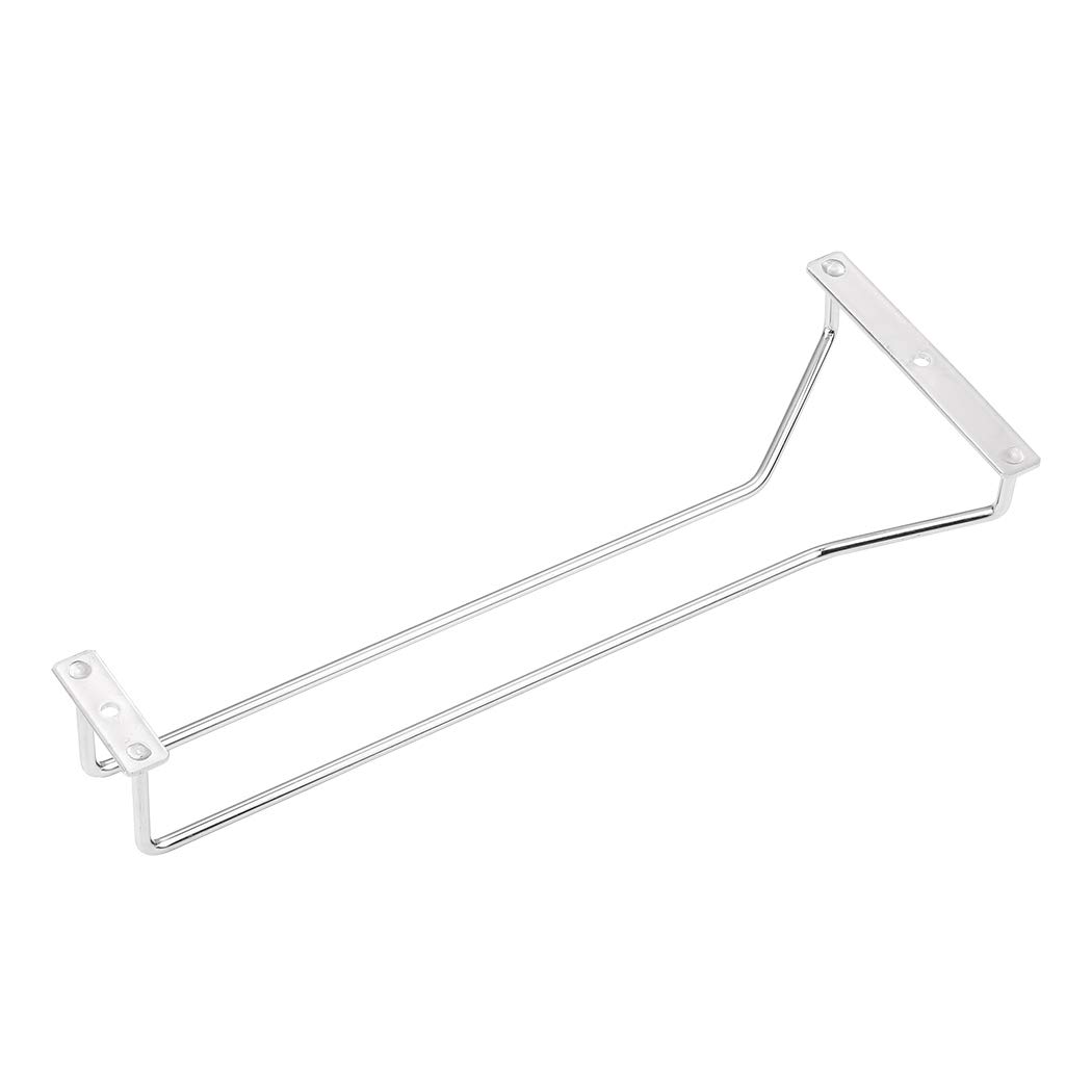Dianoo Under Cabinet Wine Glass Holder, 304 Stainless Steel Wine Glass Holder, Wine Glass Storage Rack for Bar Kitchen 30 cm 1 Row