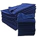 GOLD TEXTILES Navy Blue Salon Hand Towels Bulk (12 Pack,16x27 Inches) 100% Cotton, Quick Dry Easy Care - Non-Bleach Proof - Fade, Shrink Proof - Multipurpose & Durable Bath Hand Towels