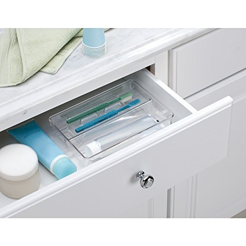 InterDesign Rain Bathroom Storage Drawer Organizer for Dental Supplies