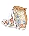 Women Lace Floral Lace Up Zip Wedge Sneaker CG72 - Beige
