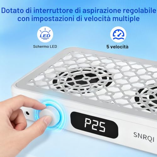 120W Professional Nail Vacuum Cleaner, 7000RPM Nail Vacuum Cleaner with Filter Paper, Dual Suction Power, Adjustable, Powerful Nail Extractor for Salon and Home