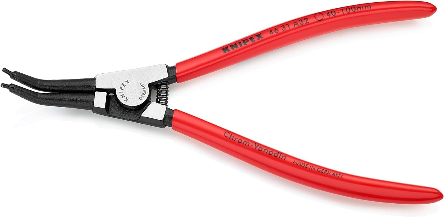 KNIPEX Circlip Pliers for External Circlips on Shafts 45° Angled with Plastic Coating 210 mm, 46 31 A32