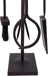 CHARLES BENTLEY Fireside Companion Tool Set Maple Iron Black Tongs Poker Shovel view 7