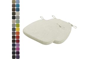 Kimgull Chair Pads Non Slip Seat Cushions Set of 2, Soft Chair Pads with Ties Breathable Cover Detachable Seat Cushion for Ki
