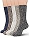 Men Winter Socks Knit Wool Blend Warm Crew Sock Dress Causal Cotton Socks for Man, 5 Pack