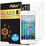 Ailun Screen Protector for iPod Touch 7 Touch 6 Touch 5 Curved Edge Tempered Glass 3Pack Compatible with iPod Touch 7th Generation 2019 Released 6th Generation 2015 Released 5th Generation Case Frien
