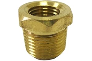 MettleAir 110-AU10 1/8" Male NPT to 10-32 UNF Female Reducing/Reducer Bushing Brass Pipe Fitting (Pack of 10)