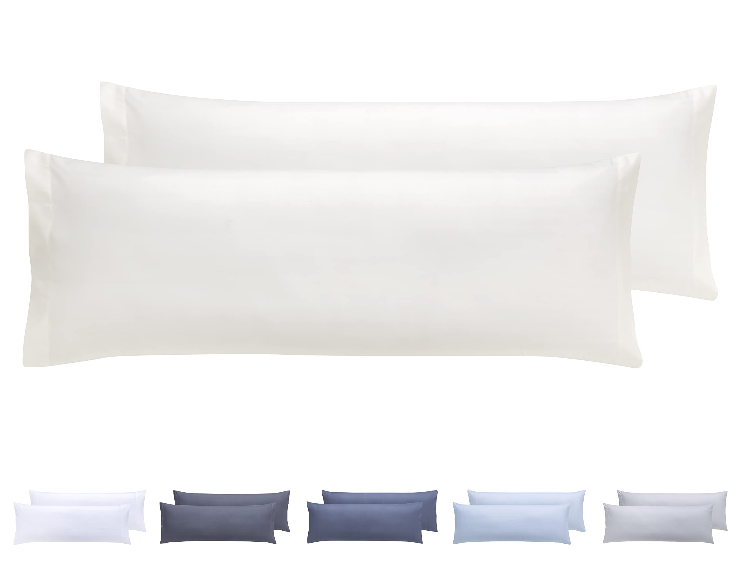 Todocama Pair of Pillow Cases - Extra Soft - Hypoallergenic - 105cm x 40cm - Beige