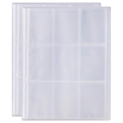 Trading Cards Album Ousl 2 Pack 288 Pockets Mini Photo Album Sleeves Business Card Ticket Holders Game Membership Card Coupon Page Protectors Sheet