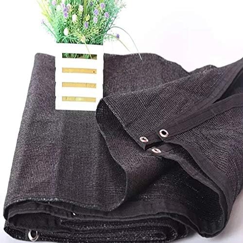Jesasy 70% Sunblock Shade Cloth with Grommets for Garden Patio 12ft X 20ft Black+Free 10pcs 6" Ball Bungee