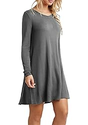 YMING Women Casual Loose Dress Flowy Mini Dress
