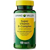 Super Vitamin B-Complex Dietary Supplement, Tablets for Metabolism Support, 100 Tablets + Dipaze Gift (Container)