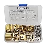 Raogoodcx 320Pcs M2.5 Male Female Brass Spacer Standoff Screw 6mm 10mm 15mm 20mm Nut Assortment Kit