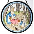 Decorativo Dipinto a Mano Vetrata Sun Catcher/Roundel in Un Cane Collie