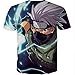 Nemolemon Men's Fashion 3D Print Hatake Kakashi Casual Cartoon T-Shirts,Small, Kakashi