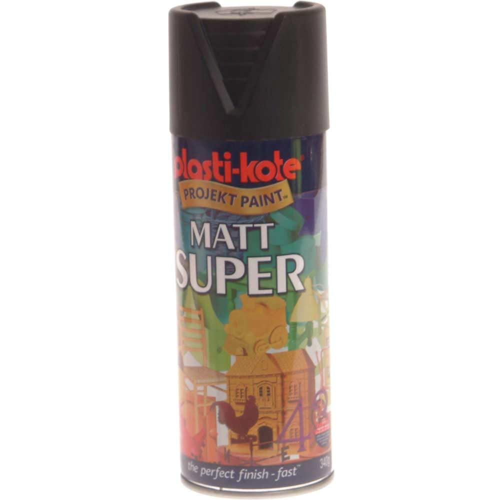 Plasti-kote 3101 400ml Super Spray Paint - Matt Black (Packaging may vary)