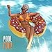 Play Platoon Jumbo Donut Pool Float - Gigantic Chocolate Donut Inflatable - Fun for The Beach or Pool, Includes Patch Kit