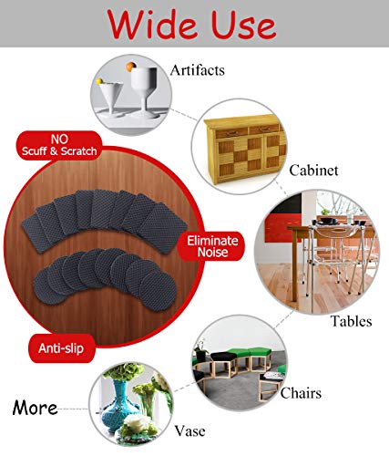 Non Slip Furniture Pads 16 pcs 2" Anti Skid Furniture Pads Stopper Self Adhesive Rubber Feet Furniture Pads Wood Floor Protector for Furniture Grippers on Hardwood Floor - Protectors for Chair Legs