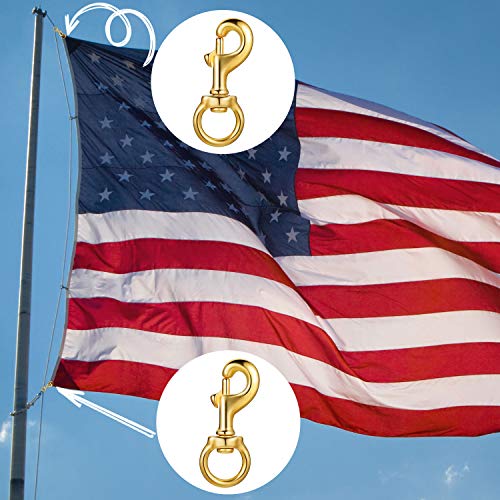 Jetec Flag Clips for Rope Solid Brass Flagpole Snap Swivel Clasp