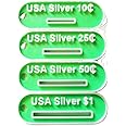 USA Silver Coin Tester (Morgan, Peace, Franklin, Kennedy, Liberty, Washington, Roosevelt, Mercury, Dollar, Half Dollar, Quarter, Dime)