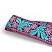 CLOUDMUSIC Jacquard Weave Style Hawaiian Ukulele Strap (Rosy Flowers With Bright Blue Leaves)