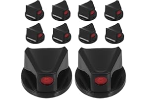 SEWACC 10Pcs Black Spray Paint Caps Airless Spray Nozzle Tips for Paint Cans Replacement Accessories