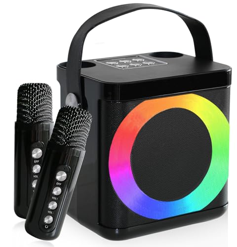 Karaoke Maschine, Karaoke Anlage Mit 2 Mikrofonen,Bluetooth Karaoke Box, Musikbox Mit Mikrofon Karaoke Set Mit Led Für Kinder &Amp; Erwachsene, Perfekt Für Partys, Geburtstage &Amp; Familientreffen