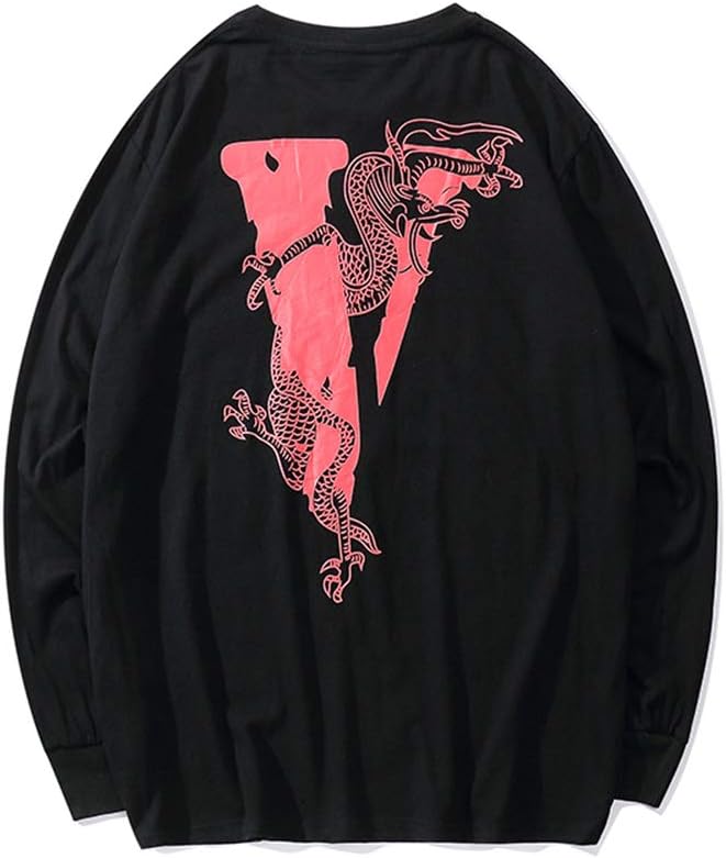 mich Vlone Red Dragon Big V Chinese Dragon Limited Loose Hood Sweater for Men and Women