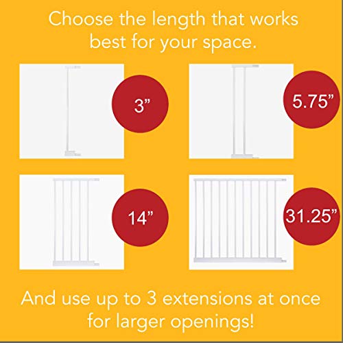 North States 11-Bar Extension for Auto-Close Baby Gate: Add extension for a gate up to 69.75" wide (Adds 31.25" width, Soft White) - Thumbnail 4