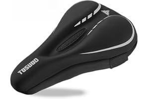 TOSUOD Bike Seat Cover Gel Padded Bicycle Seat Cover for Men Women Narrow Bike Seat Cushion Comfort Foma Bicycle Seat Cushion for Outdoor & Indoor(11"x7")