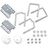 PIT66 Boat Trailer Guide Pole U-Bolt Mounting Kit | Galvanized Hardware for 1.5" Square Guide Poles, Includes Hat Brackets, U-Bolts &amp; PVC Caps